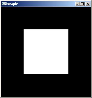 This tells OpenGL to start drawing a polygon, gives it four 2D points (z is assumed 0 then) and ends the polygon.