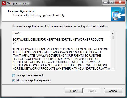 3. Accept the Licence agreement by clicking into the relevant field and click Next to continue. 4.