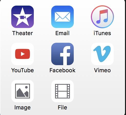 Share Movie or Trailer Select Projects in top Menu. In File menu select Share or click Share icon.