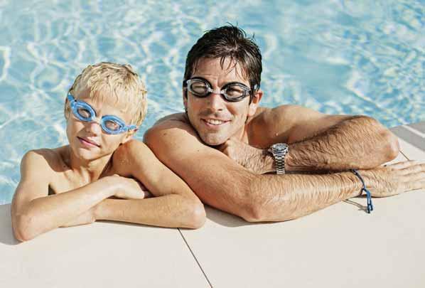 Combination swimming goggles DELUXE With plano lenses pre-assembled Shock resistant