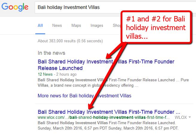 Get Overnight Rankings With The Google Hijack Method 10 Bali Holiday Investment Villas Ranking fast in a huge range of different niches