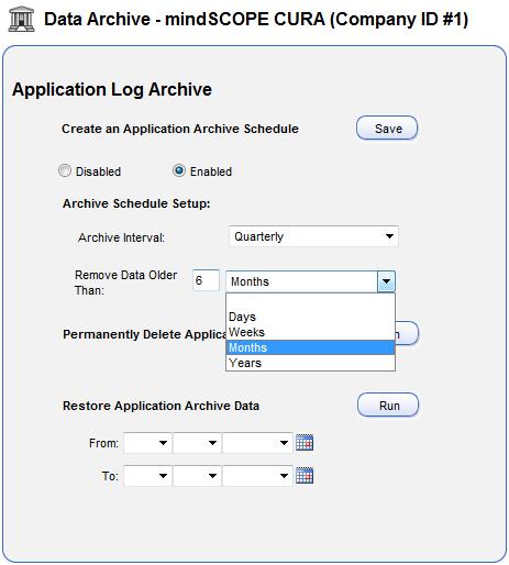 Administrator Manual Page 117 6. Specify which application logs should be archived by the application.