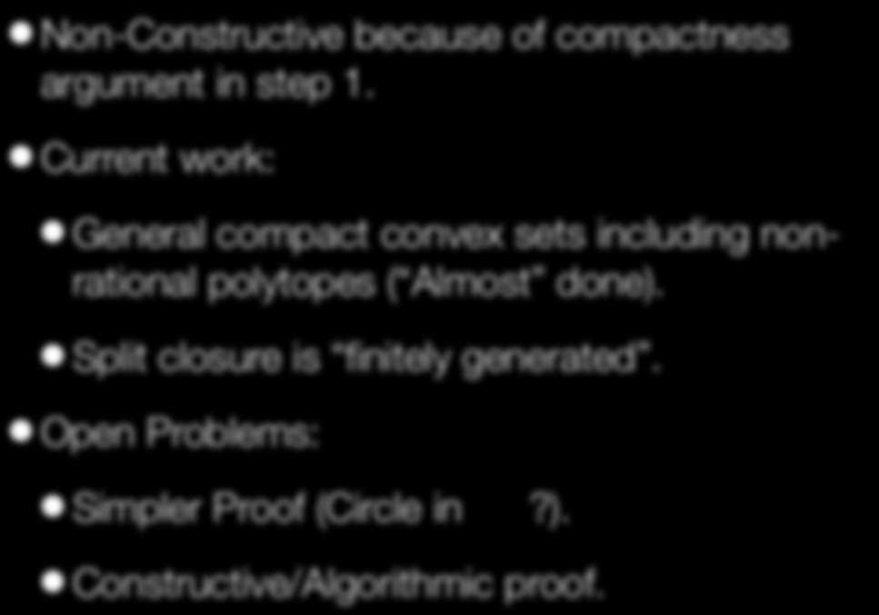 Conclusions and Future Work Non-Constructive because of compactness argument in step.
