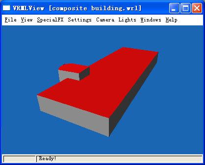Figure 5.32 shows the exported VRML format of the 3D building model in Figure 5.19 using the former method. Figure 5.32: 3D buildings in VRML format 5.11.
