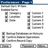 Setting or Changing the Preferences: The Preferences screens allow many options to be set by the user. Select the Preferences item from the Edit menu to access the preferences screens.