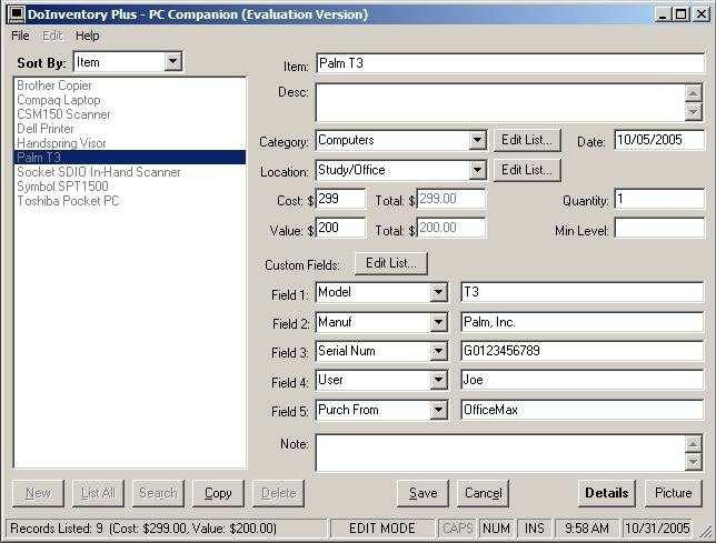 DoInventory Desktop: The Plus version includes PC desktop software to manage information from the PC.