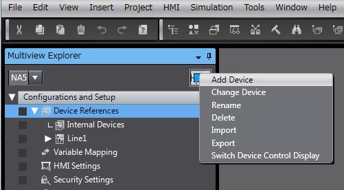 4-3-2 Add Internal Devices In this section, how to add devices to a project is described.