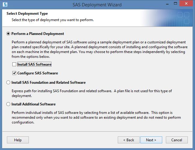 Install and Configure SAS Factory Miner 11 8. Proceed to the Select Deployment Step page. 9. On the Select Deployment Step window, select Step 2.