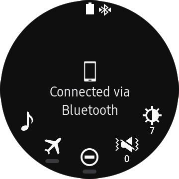 Status panel View the current status and configure basic settings. From the Watch screen, swipe down from the top edge of the screen. Plays music saved on the Gear S3 or smartphone.