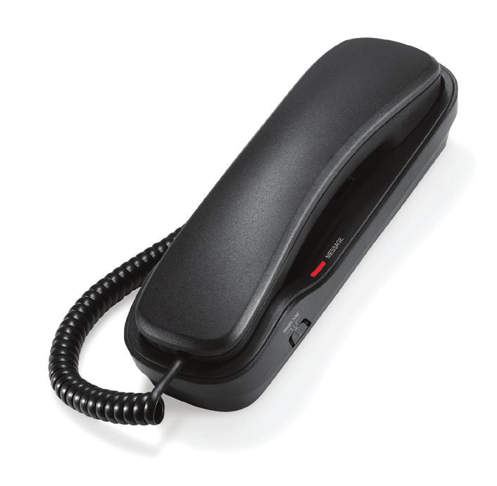Classic Analog Corded TrimStyle Phone 1-Line A1310 The analog TrimStyle phone shows a sleek and elegant design that offers classical functionality for both a courtesy or washroom telephone.