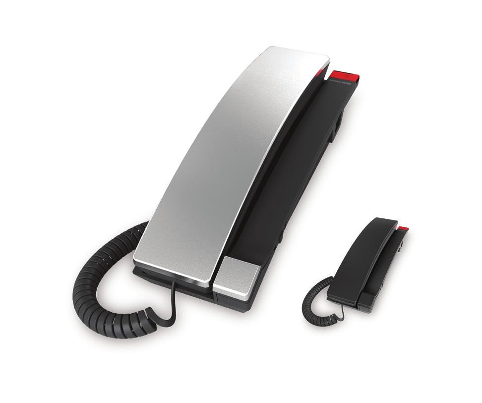 Contemporary Corded TrimStyle Phone 1-Line A2310 The analog TrimStyle phone shows a sleek and elegant design that offers functionality for both a courtesy or washroom telephone.