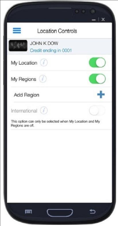 If you wish, continue to tap Add Region and repeat these steps to define up to three location control regions.