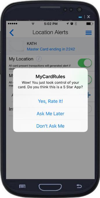 Getting Help Help is available throughout MyCardRules in four ways: Tap the Menu icon from any screen and select Legal & Help.