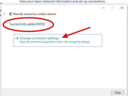 You have added the BYOD network connection but you