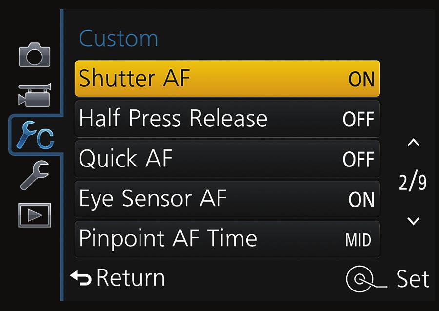 Chapter 7: The Custom Menu and the Setup Menu 161 pressing the AF/AE Lock button causes the camera to use its autofocus, but not to lock focus, so it is not possible to hold the locked setting.