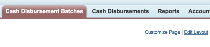 Along the top options, click to Edit the Cash Disbursement Batch Layout. The Cash Disbursement Batch Layout is part of the Accounting Seed suite.