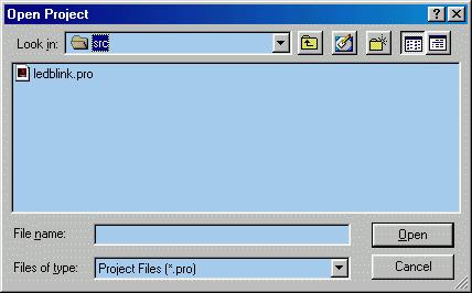 project file containing ledblink.pro. (Figure 5). Figure 5. src Folder 7.