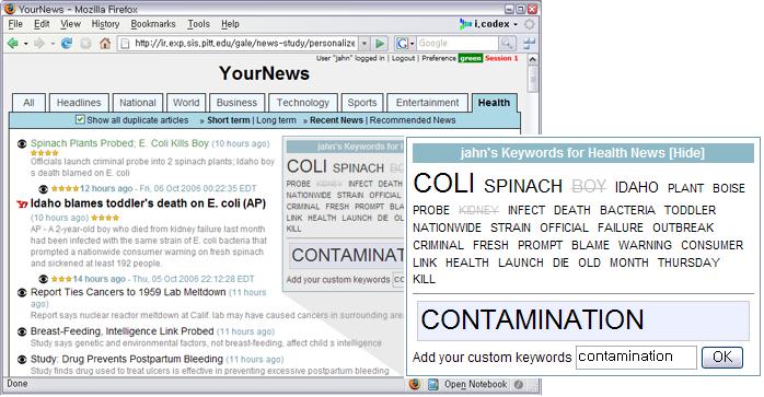 ScentTrails: Keyword-based Adaptive Link Annotation YourNews: Open