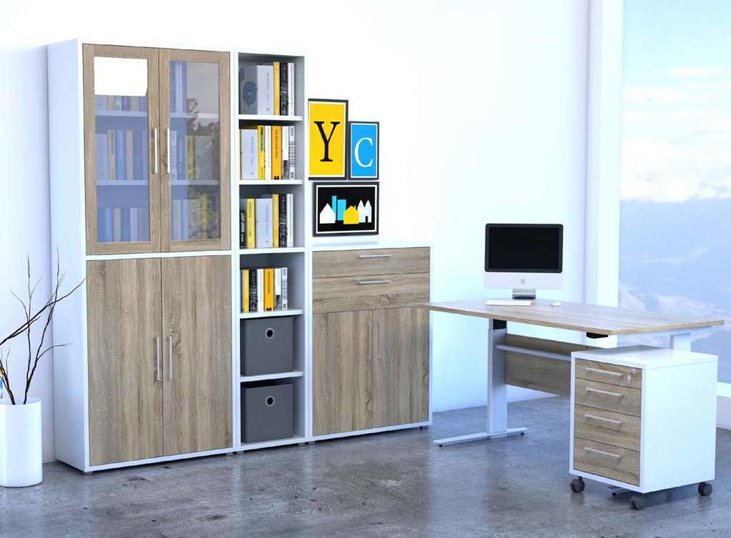 Colour 49/ak 5. 4. 2. 3. 1. 1. 80421 Bookcase with 80432 2 Glass doors and 80431 Doors - 2. 9 Bookcase 3.
