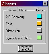 Choosing the Overlays button brings up the following panel: Choosing the Classes