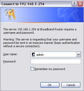Configuration via Web Interface Open your web browser; enter the IP address of your router, which by default is 19