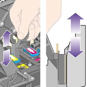 you and towards the electrical contacts. Try to avoid picking up any ink deposit which may have accumulated on the bottom surface of the slot.