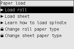 Load a roll into the printer [4020] NOTE: This topic applies to the HP Designjet 4020 Printer series only. To start this procedure you need to have a roll loaded on the spindle.