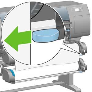 If the front panel is displaying a warning message, press the Select key to clear it. No paper visible If the end of the roll has entirely disappeared into the printer: 1.