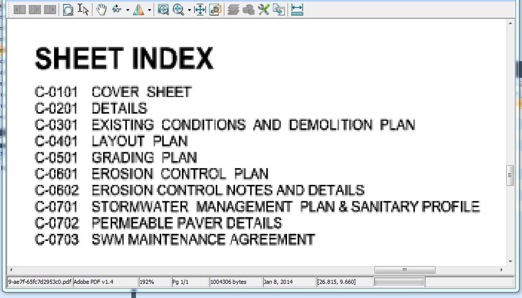 The sheet index of the project show above is in the screenshot below. The index #s are different from the file names.
