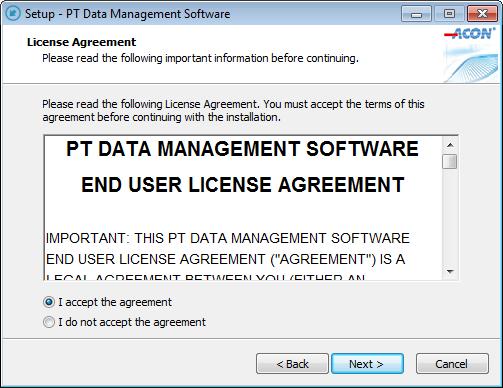 The License Agreement will be displayed as shown