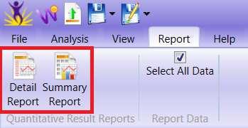 Step 4: Data Analysis Reports Saving Data Analysis Reports: After you have finished reviewing your analysis results you will want to export them out of the software platform. Figure 36.
