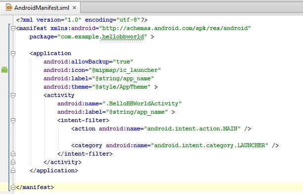 Android Core Building Blocks AndroidManifest.