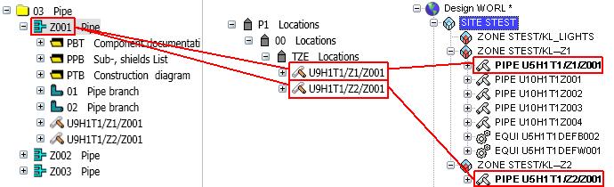 2.1 COMOS PDMS interface Location objects Location objects are only added to the selection set if the operation was started in the location view.