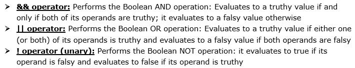 4.1 BOOLEAN VALUES 32 Any JavaScript value can be converted to a Boolean value Following values evaluate to false or falsy: All other values,