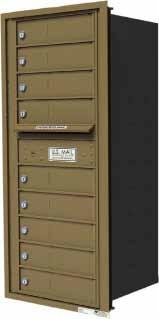 standard 4C which was created to provide a higher level of mail security. Horizontal mailboxes feature a durable aluminum powder coated finish and include factory installed 1 2" wide peripheral trim.