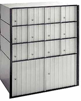 Economy Wall Mount Horizontals (For Private Use/Access) H2230 30 Door Unit H2220 20 Door Unit H2218 18 Door Unit National Mailboxes H2200 series standard system aluminum locking, wall mounted