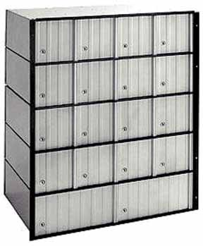 An Aluminum locking mailbox (standard, rack ladder and data distribution) system is ideal for use in colleges and schools, private postal centers, government agencies, corporate mail rooms, military