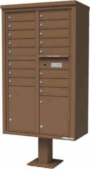 SUITE B H4CB24CBT2-3 3-Tenant Door Unit (Double Column) plus (1) 4-High Parcel Locker & (1) Outgoing Mail Door $753.50 Call Unit Size: 32 3 4"W x 48"H x 17 5 8"D; Weight: 119 lbs.