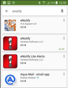 You want to install enotify by VLE Support Ltd. 3.