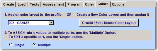 With the cursor in the Assessment Label field click the mouse on Choose Color and a color selection box will display. Click the mouse on the color and click the mouse on the OK button.