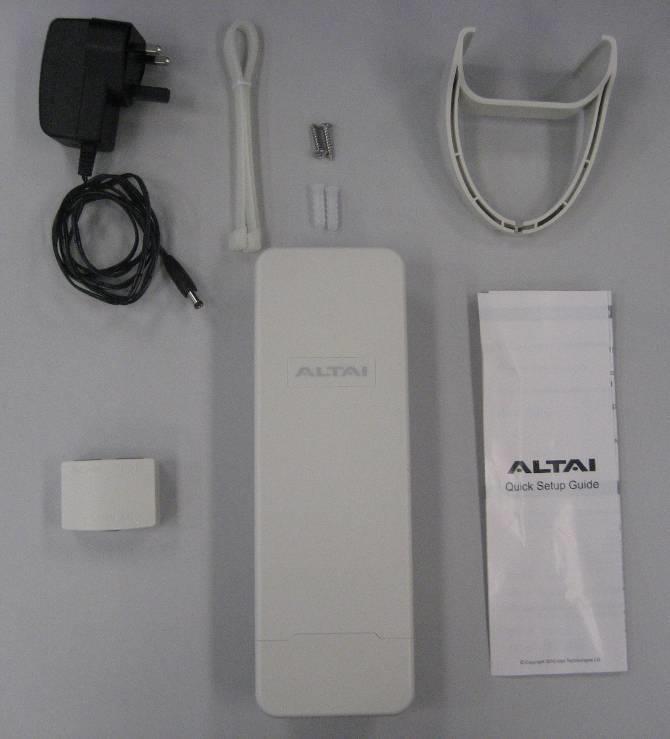 Product: C1n Super WiFi CPE x 1 Figure 2-1 C1n Package (UK Adapter) Accessories: AC Adapter x 1 DC Injector x 1