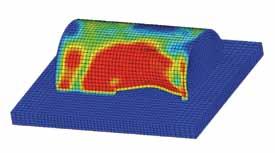 Coupled Thermal-Mechanical Analysis: Coupled analysis available in MD Nastran provides accurate thermal and stress/strain results for problems that involve plastic work or heat generation due to