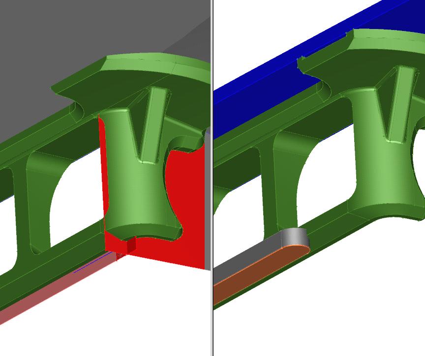 Replacement of seam with compact model Leakage path Simplified model compared with the original