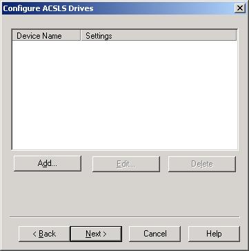 The Configure ACSLS Drives page appears, as shown in Figure 40 on page 113.