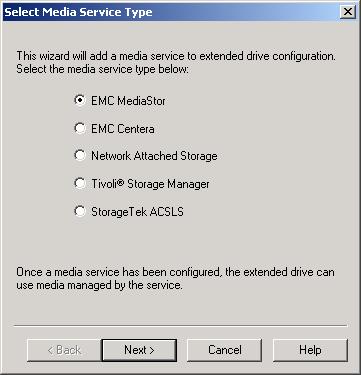 From the Service menu in the File System Manager Administrator, select Configure Media Services. The Configure Media Services dialog box appears, as shown in Figure 63 on page 161.