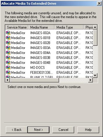Extended Drive Management Figure 69 Extended drive wizard Allocate Media To Extended Drive page 4.