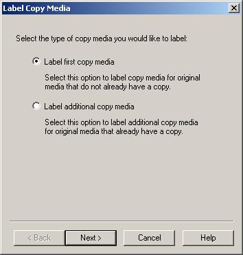 Backup and Recovery Figure 140 Copy Media Manager dialog box 3. Click Label New Copy Media. The Label Copy Media page appears, as illustrated in Figure 141 on page 373.