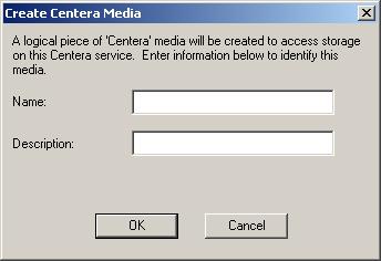 Connecting to EMC Centera Manually creating virtual EMC Centera media To manually create a piece of virtual EMC Centera media and add it to the system to make it available for file migration: 1.