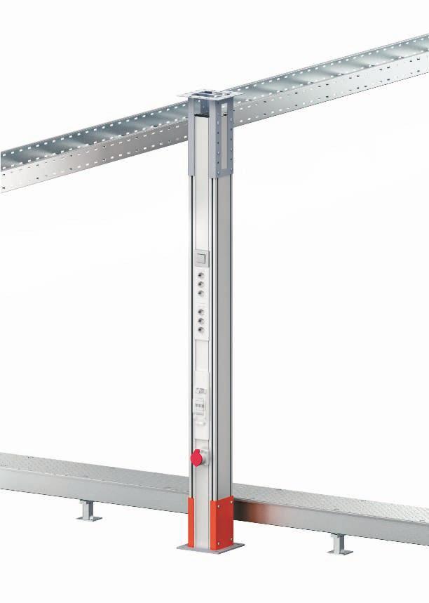 Perfect connection to the building and the electrical infrastructure Stand and ceiling fastening A sturdy stand for fastening to the floor ensures safe mounting.