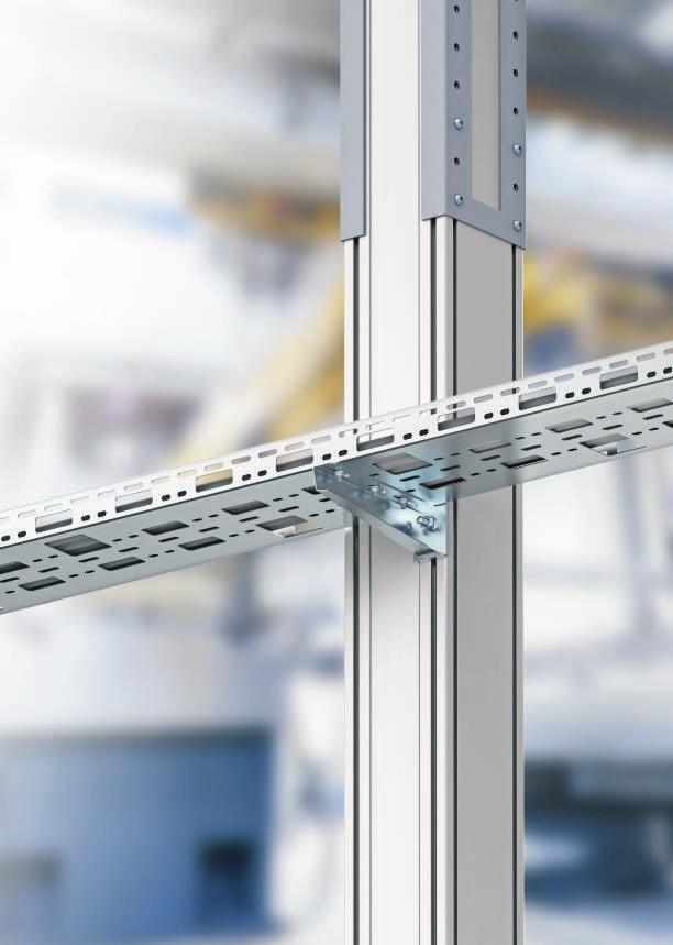 Connection to cable tray systems Via special brackets, cable ladders and